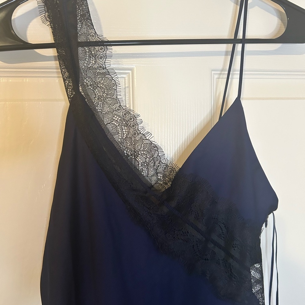 House of Harlow 1960 Dark blue Asymmetrical Sheath Dress Spaghetti Strap - Picture 4 of 9